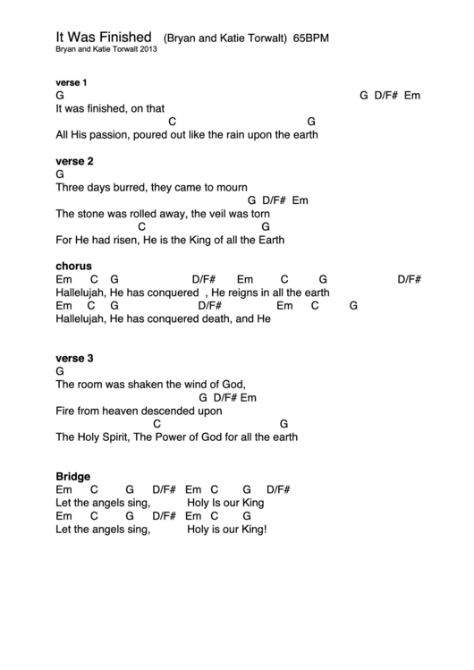 It Was Finished printable pdf download