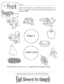 Kindergarten Fruit And Veggie Find Worksheet