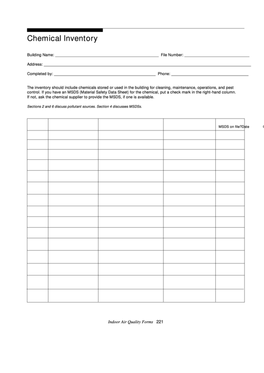 Top 10 Chemical Inventory Spreadsheet Templates Free To Download In PDF