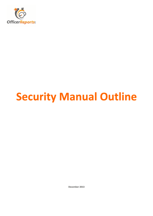 Security Manual Outline Template Printable pdf