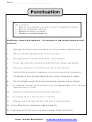 Punctuation Worksheet Template