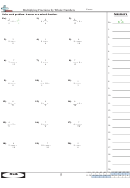 Multiplying Fractions By Whole Numbers Worksheet With Answer Key
