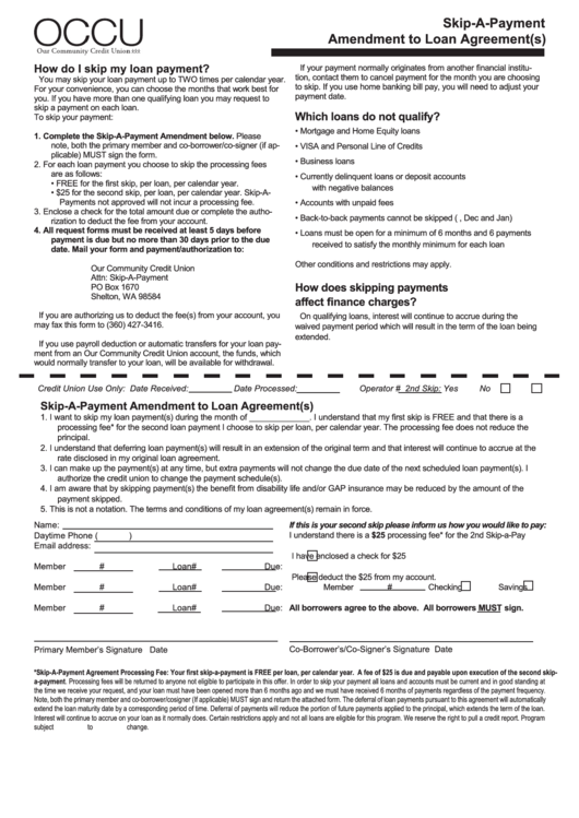 Amendment To Loan Agreement Template Printable pdf