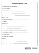 Commercial Business Information Sheet