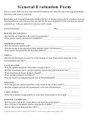 General Evaluation Form