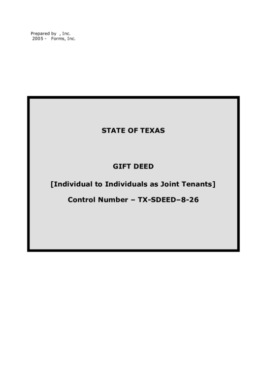 State Of Texas Gift Deed Printable Pdf Download