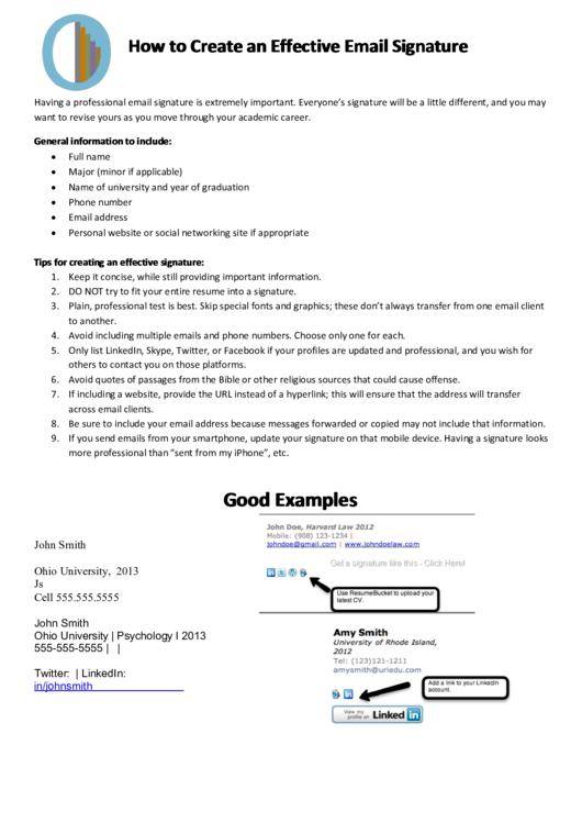 Email Sig Guide Printable pdf