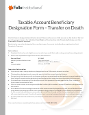Taxable Account Beneficiary Designation Form - Transfer On Death