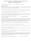 Patient Information Confidentiality Agreement