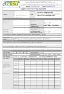 Application For Employment Form - Subway