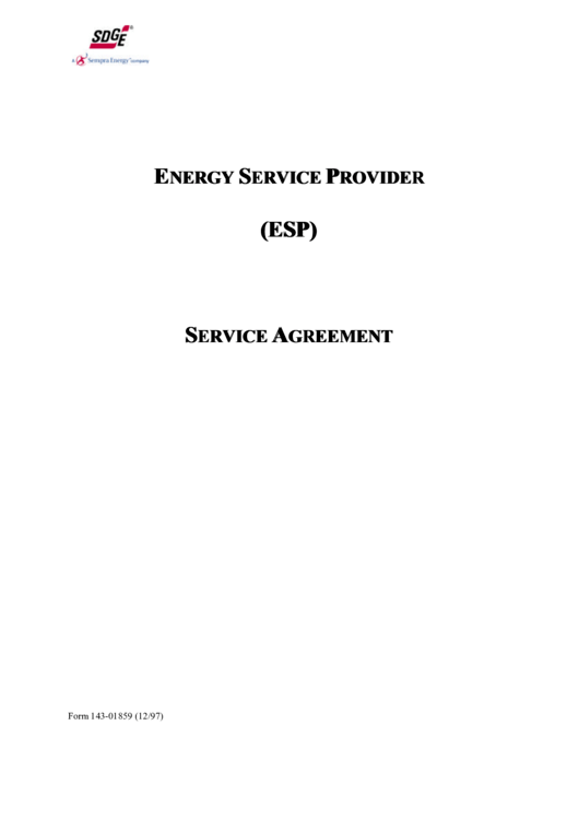 Esp Service Agreement Printable pdf