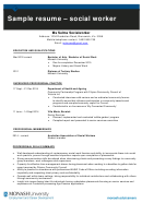 Sample Resume - Social Worker