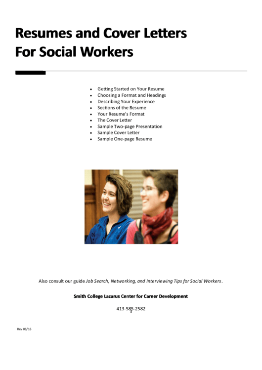 Resumes And Cover Letters For Social Workers Printable pdf
