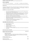 Massage Therapy Sample Resume