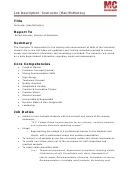 Mc College Group Job Description: Instructor (Hair/esthetics) Printable pdf