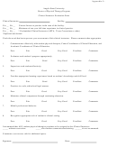 Angelo State University Clinical Instructor Evaluation Form