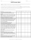 Self Esteem Quiz Worksheet Printable pdf