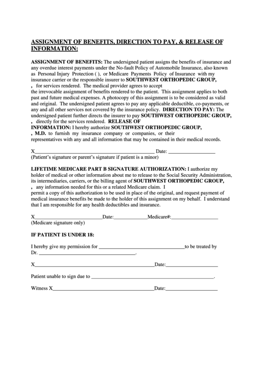 assignment of benefits form pdf