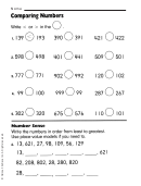 Comparing Two & Three Digit Numbers Worksheet With Answer Key