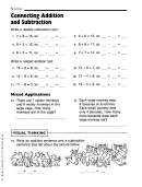 Addition & Subtraction Worksheet With Answer Key