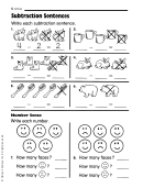 Subtraction Number Models Worksheet With Answer Key