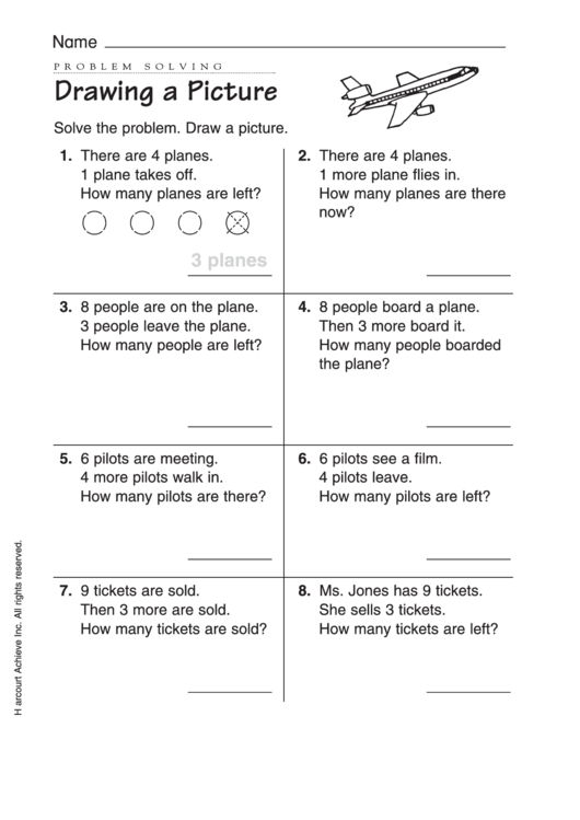 Addition & Subtraction Word Problems Worksheet With Answer Key Printable pdf