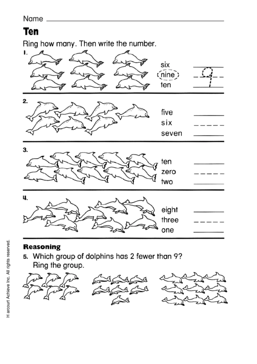 Groups Of 10 School Worksheet With Answer Key Printable pdf