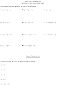 Multiplying Polynomials Worksheet
