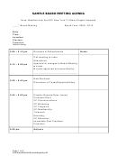 Sample Board Meeting Agenda
