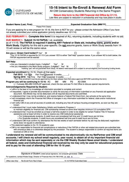 Renewal Aid Form Printable pdf
