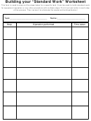 Building Your Standard Work Worksheet