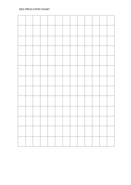 Blank Multiplication Chart Printable pdf