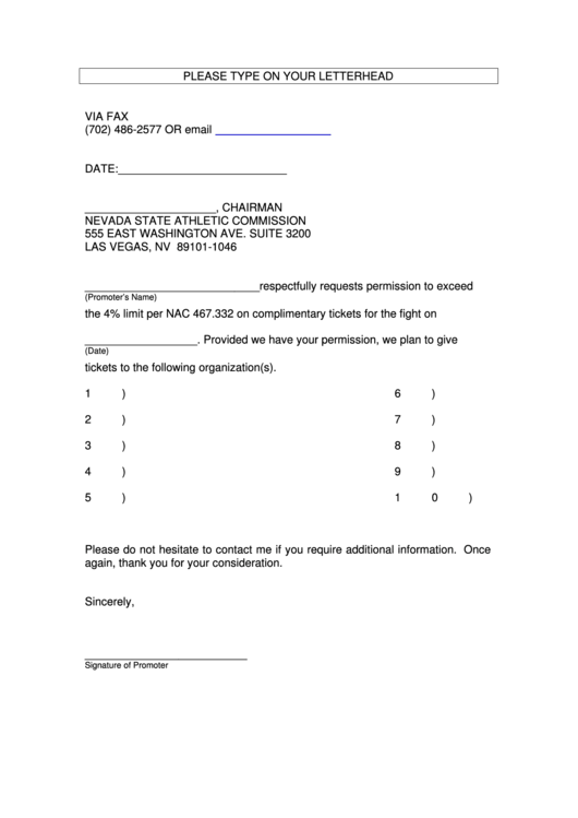 Permission Request Letter Template Printable pdf