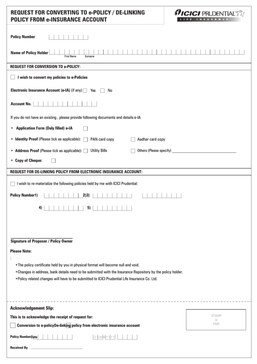 icici prudential life insurance assignment form