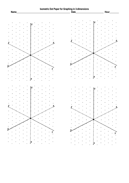 Isometric Dot Paper For Graphing In 3-dimensions