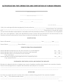 Authorization For Cremation And Disposition Of Human Remains