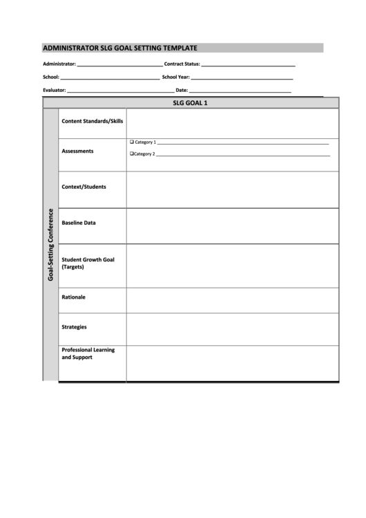 Administrator Slg Goal Setting Template Printable pdf