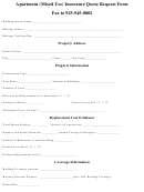 Apartment (Mixed Use) Insurance Quote Request Form Printable pdf