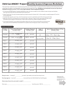 Child Care Wage Project Monthly Income/expenses Worksheet