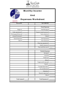 Monthly Income And Expenses Worksheet