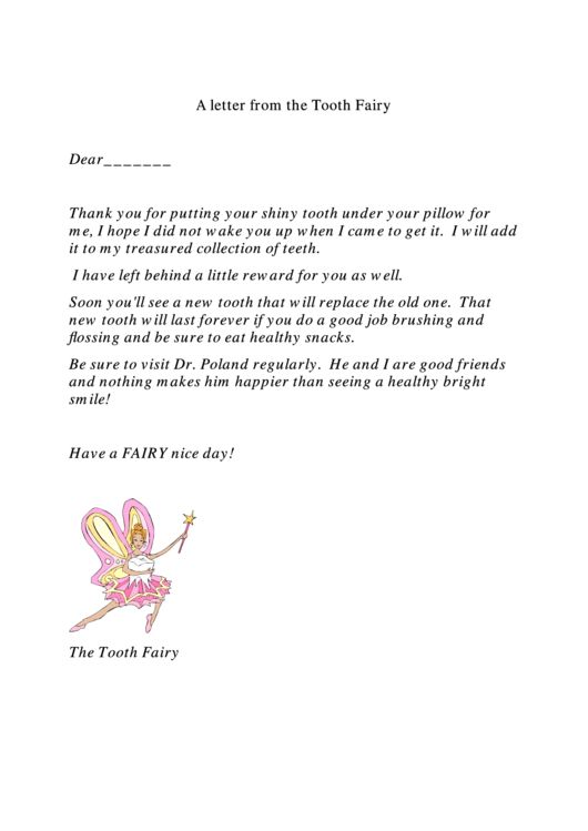 A Letter From The Tooth Fairy