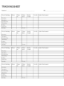 Tracking Sheet For Verification Of Hours Worked