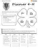 Discover 4h Activity Sheet Printable pdf