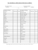 Ssc Baseball Open Selection Data Sheet