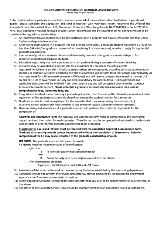Application For Graduate Assistantship Printable pdf