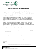 Photograph Video Release Form