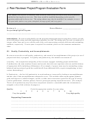 Peer Reviewer Project / Program Evaluation Form