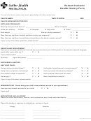 Pediatrics Medical History Form - Sutter Pacific Medical Foundation