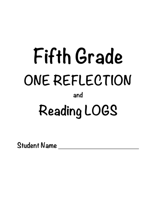 Fifth Grade One Reflection And Reading Logs Printable pdf