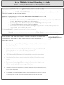Vale Middle School Reading Article Questionnaire Template